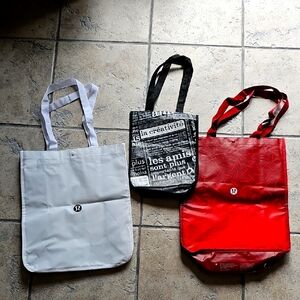 3/15$ Lululemon Tote Bag Set - White, Black, Red